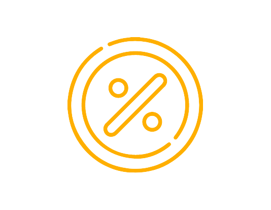 un sello con un porcentaje en el medio