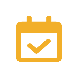 Calendario con marca de verificación: confirma tu reserva de hotel Parque Santiago.