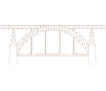 um pixel art de uma ponte azul em um fundo preto
