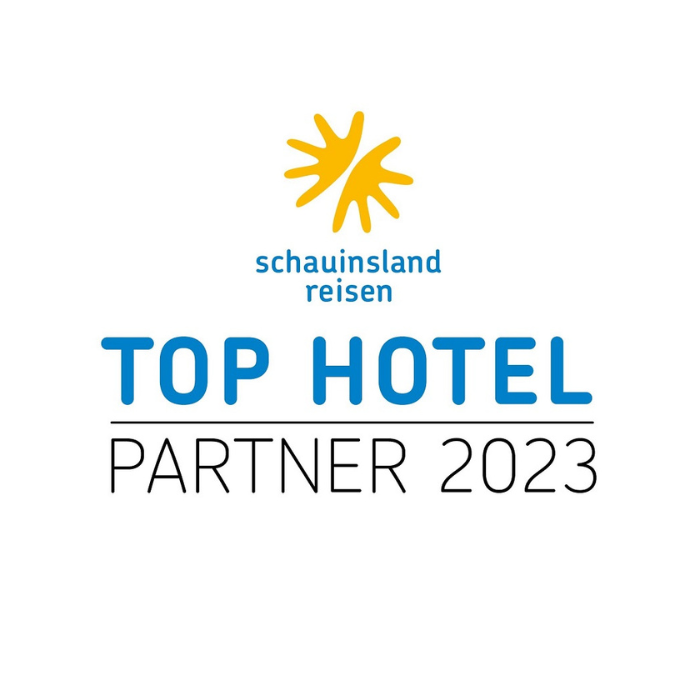 ein Logo für das Top-Hotel-Partnerschaftsjahr 2023