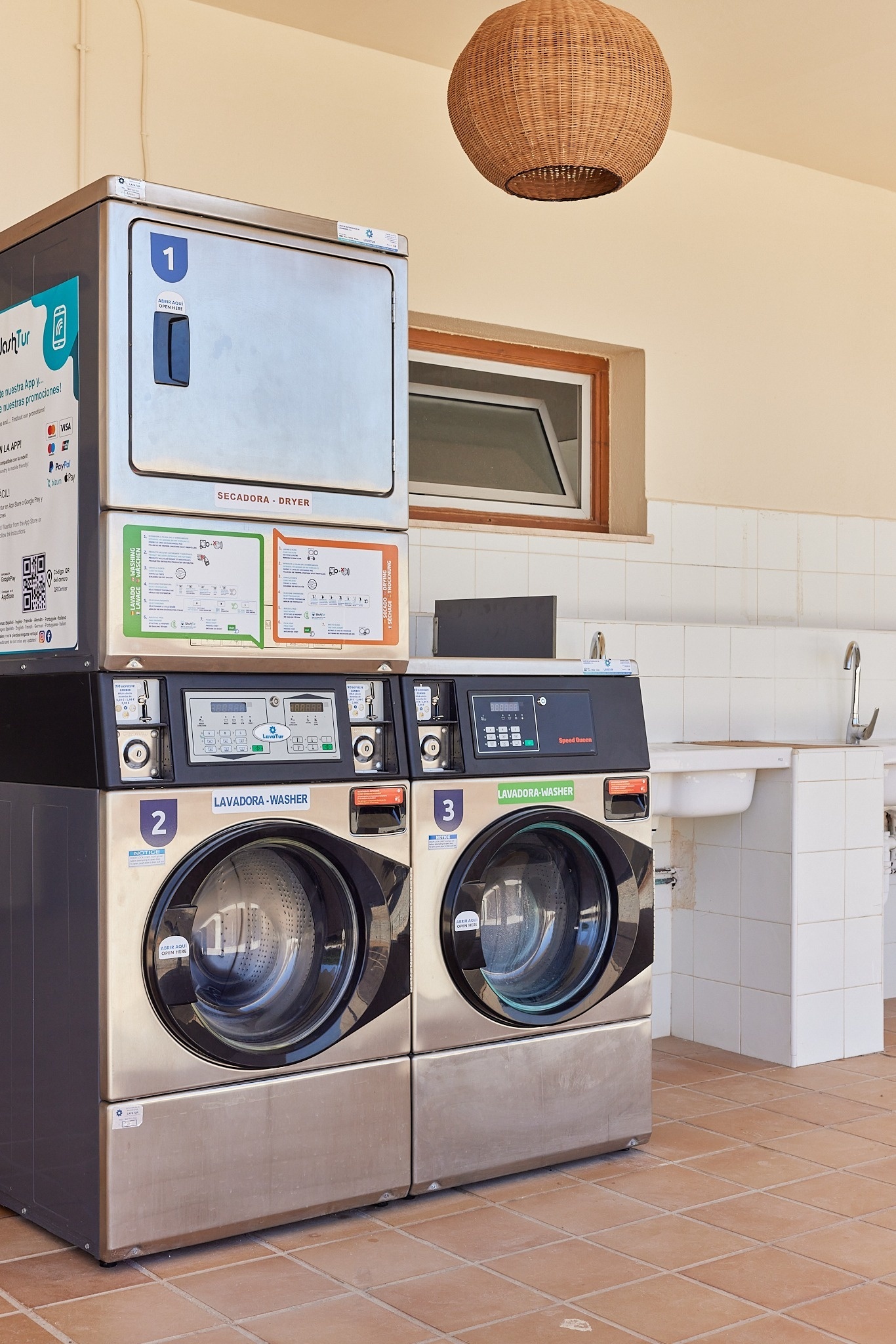 a washing machine with the number 2 on it