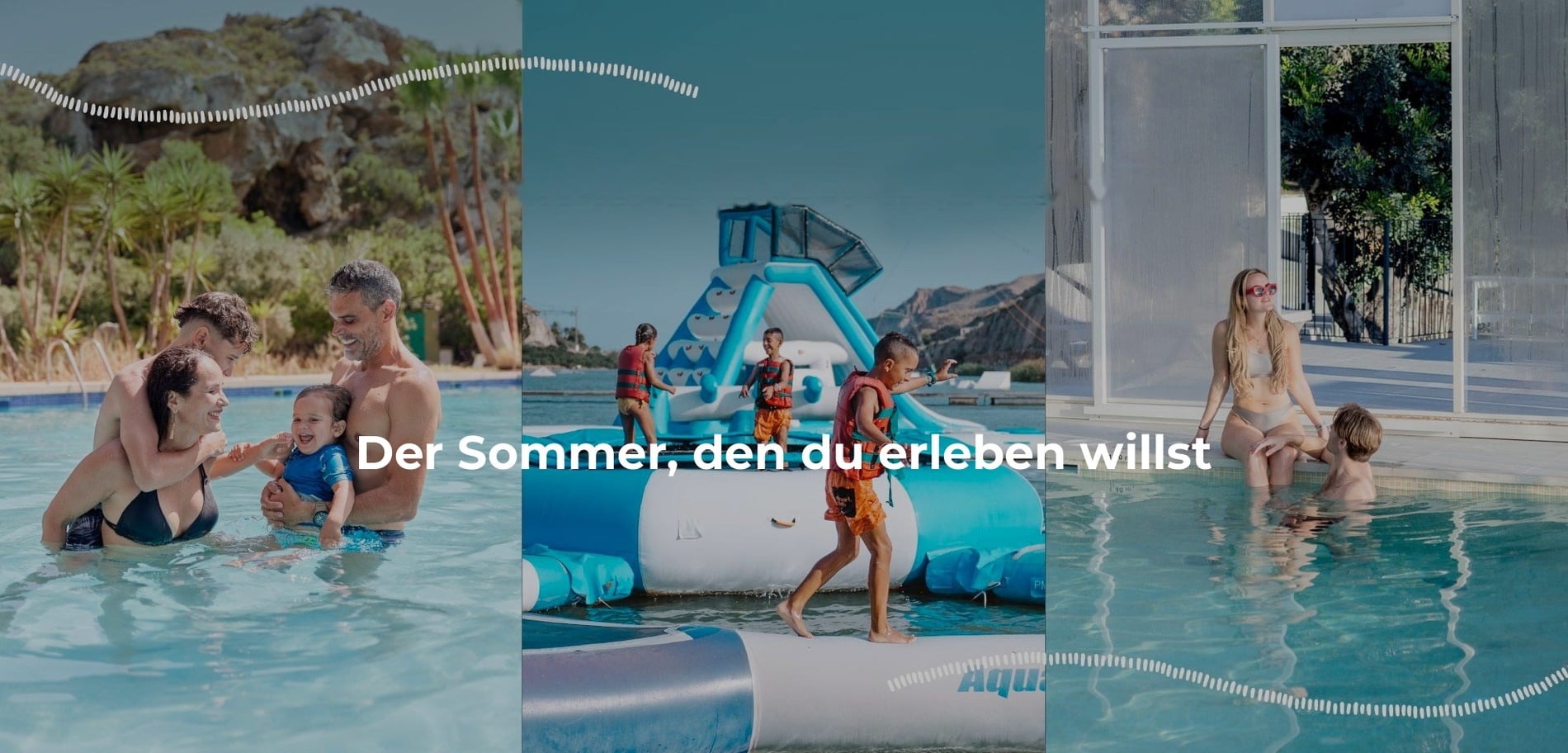Familie im Pool am TAIGA Costa Cálida | Campingplätze und Resorts in Spanien.