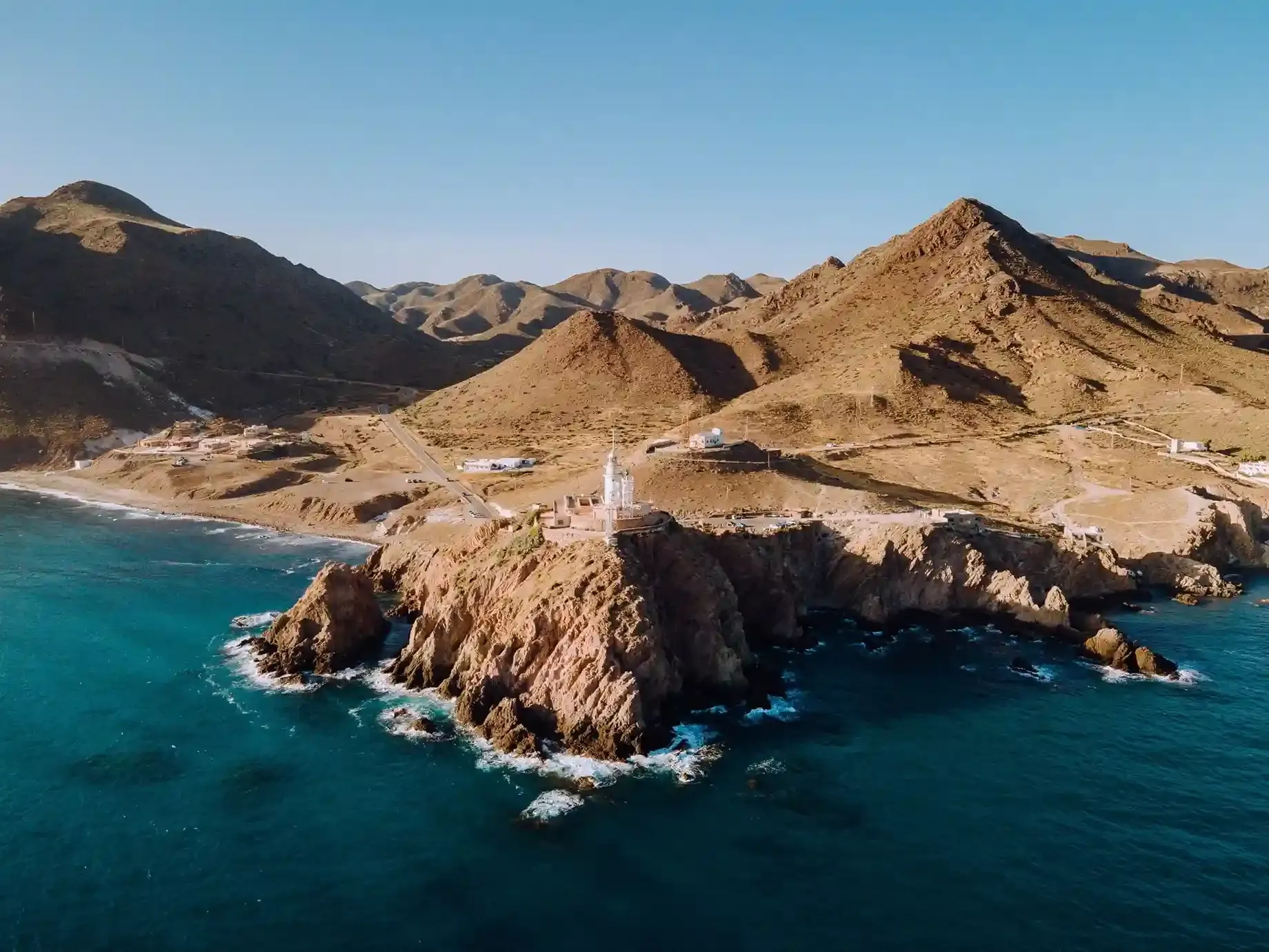 Vísta aérea del Cabo de Gata en Almería
