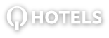 the word hotels is written in white on a white background .