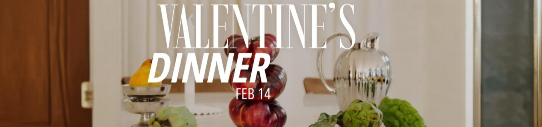 un cartel para la cena de san valentín del 14 de febrero