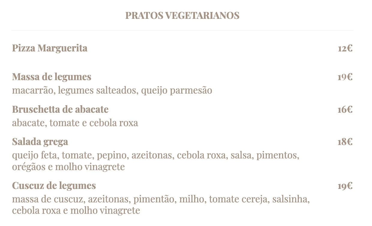 pratos vegetarianos