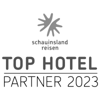 a black and white logo for top hotel