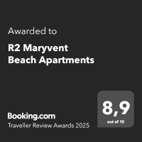 a booking.com traveler review award for r2 maryvent beach apartments