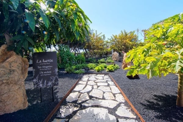 ein Tisch mit Tellern und Besteck und einer Tischdecke mit Fischen und Wellen