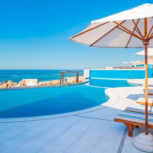 Travel Raintree Corpo: Infinity pool and lounge chairs with ocean view.