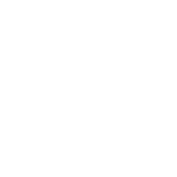 a white logo with roots on a black background .