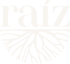 a white logo with roots on a black background .