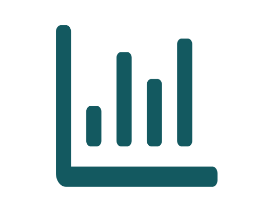 Regency: Corpo: Gráfico de barras de crescimento, ícone de dados.