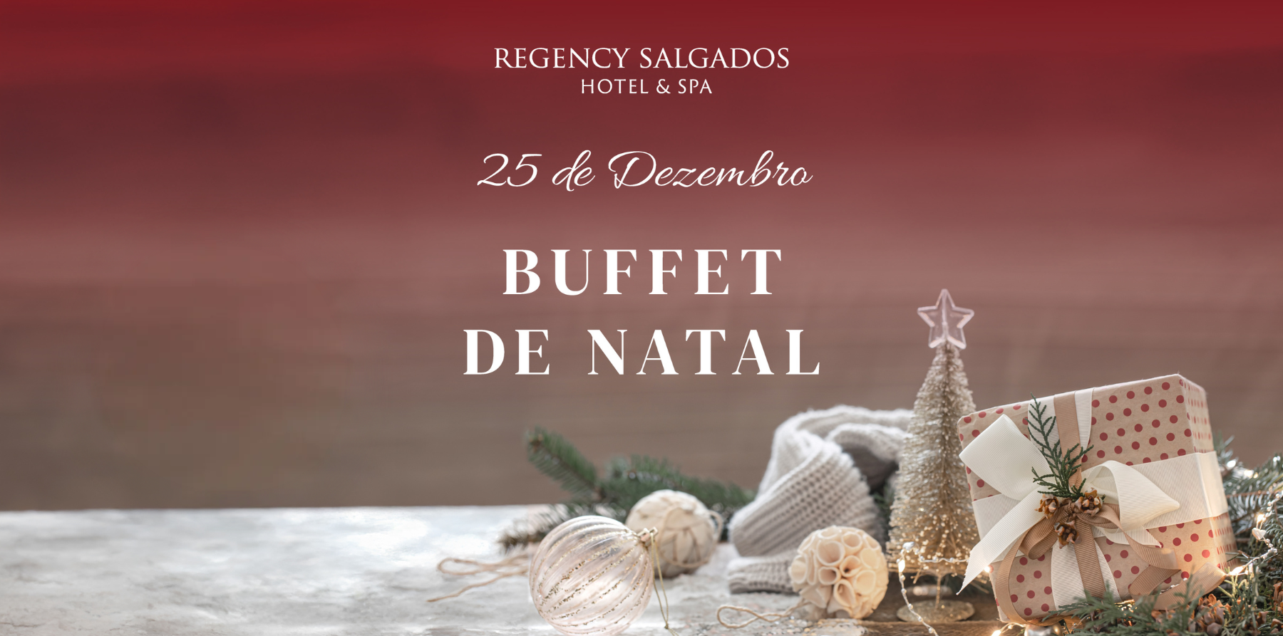 um buffet de natal está sendo ofertado no hotel e spa regency salgados