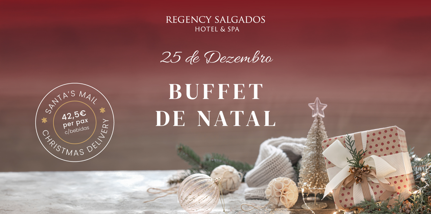 um buffet de natal está sendo ofertado no hotel e spa regency salgados