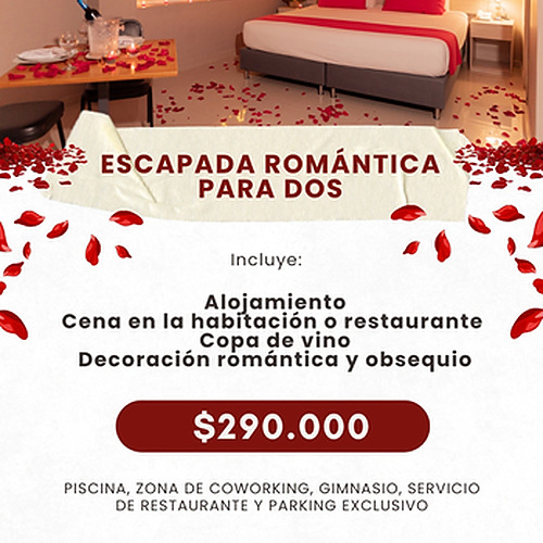 Escapada romántica para dos en Ribai Hotels Barranquilla con Hotel Ribai Corporativa.
