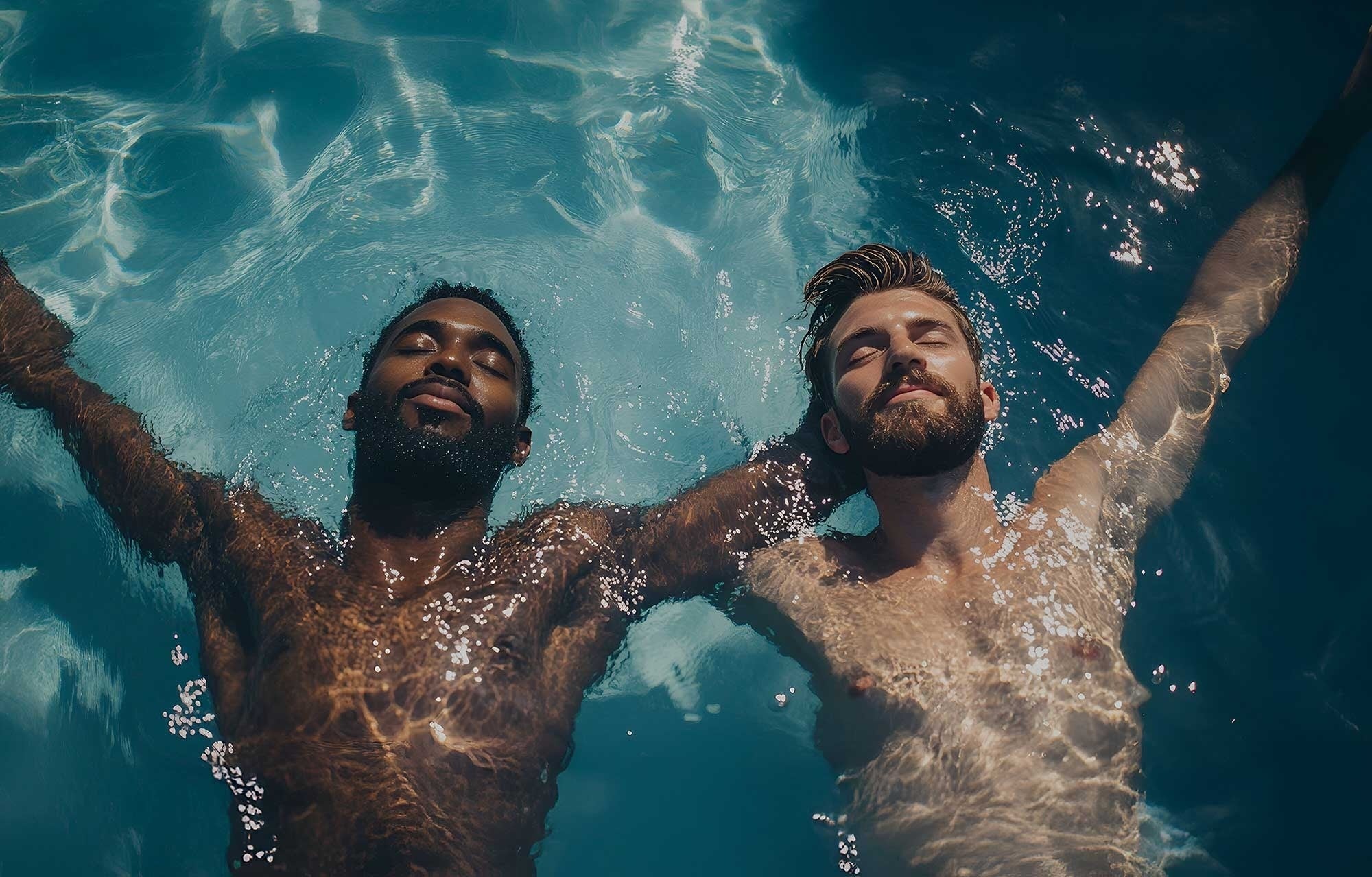 una mesa con un plato de frutas y dos copas de vino