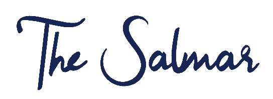 Satocan: The Salmar - elegant navy blue logo.