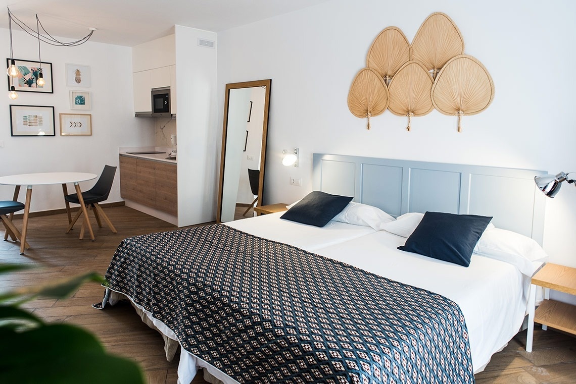 a living room with a couch and a television