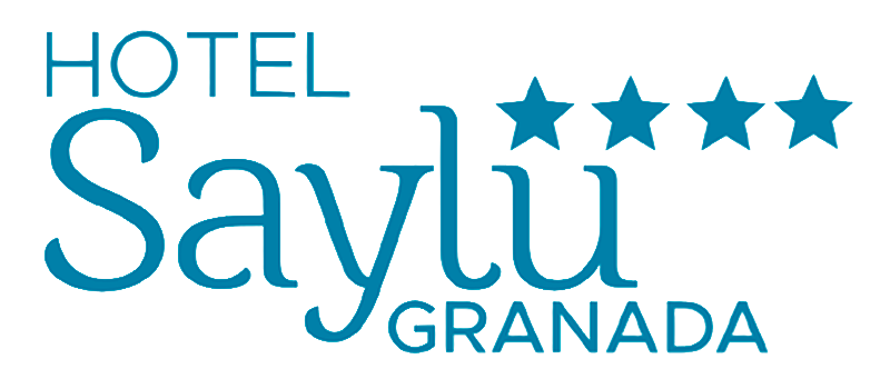 un logotipo blanco para el hotel saylu granada
