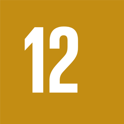 Offizielles Icon des Nachhaltigkeitsziels 12 der Vereinten Nationen, Verantwortungsvolle Produktion und Konsum