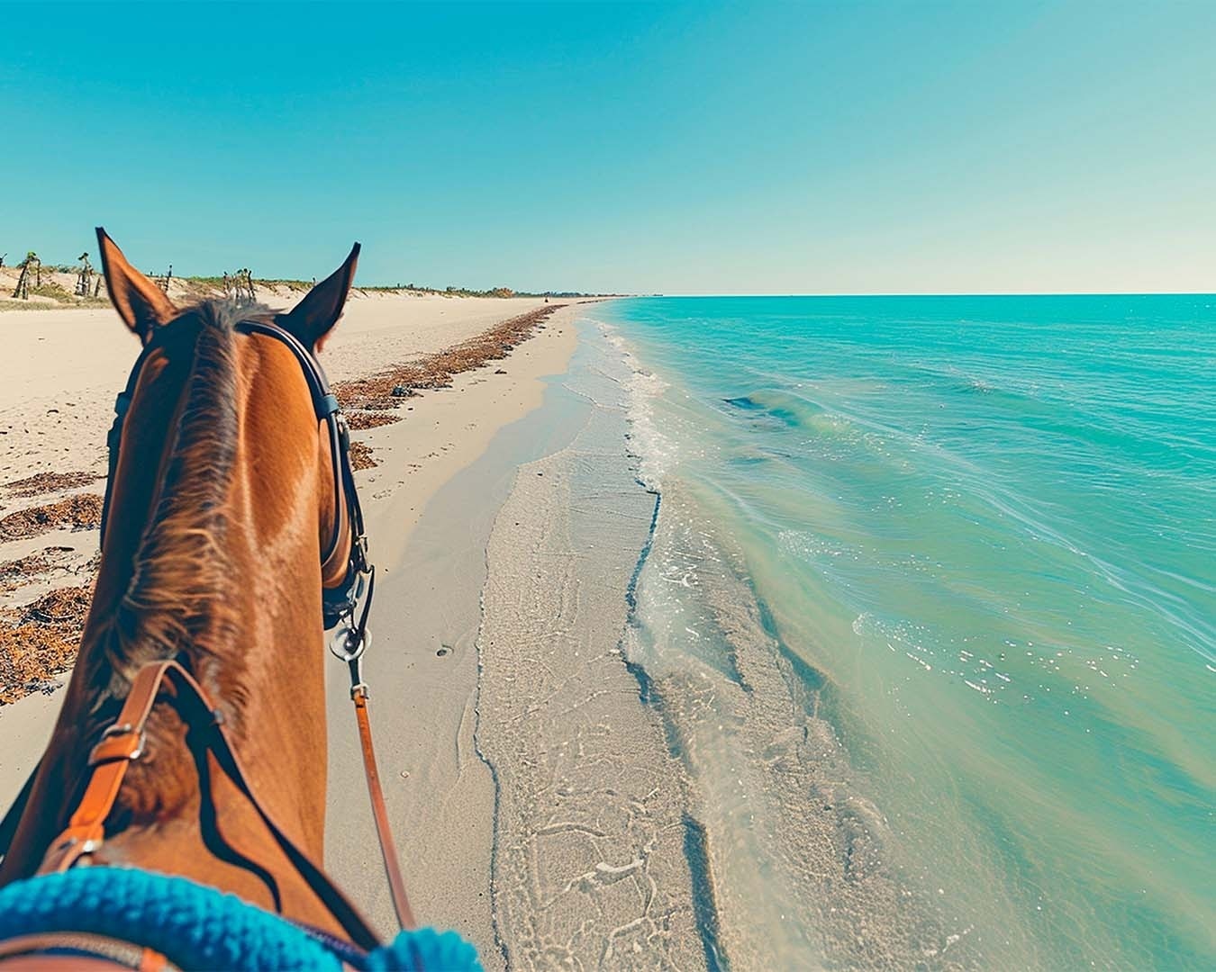 Horseback riding on the beach near Gran Hotel del Coto.