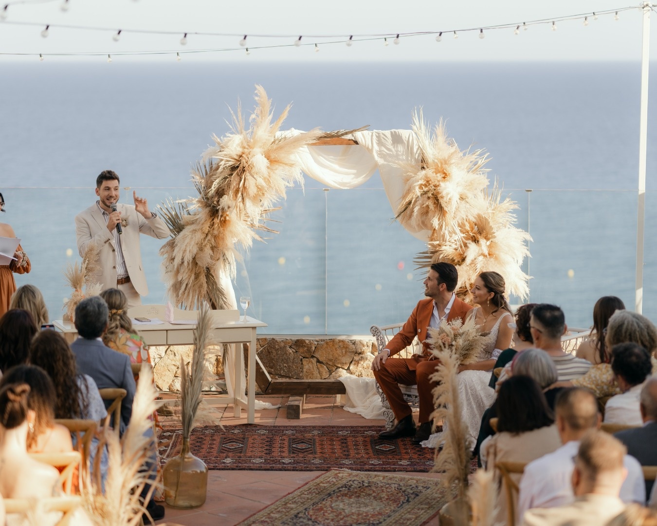 Wedding reception at Roger De Flor By Seleqtta: outdoor ceremony.