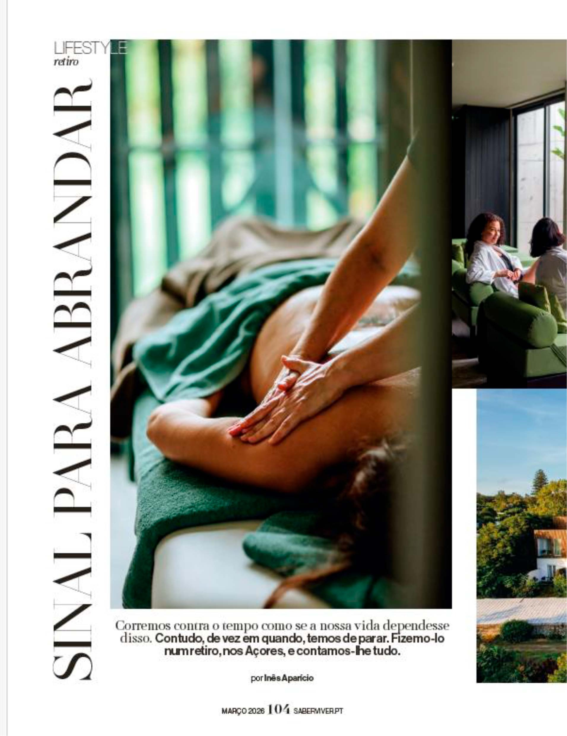 Massagem relaxante em retiro nos Açores Senhora da Rosa com paisagens deslumbrantes.