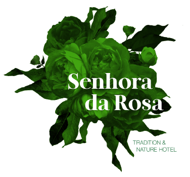 a green flower with the words senhora da rosa on it