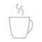 a pixel art icon of a cup of coffee with steam coming out of it .