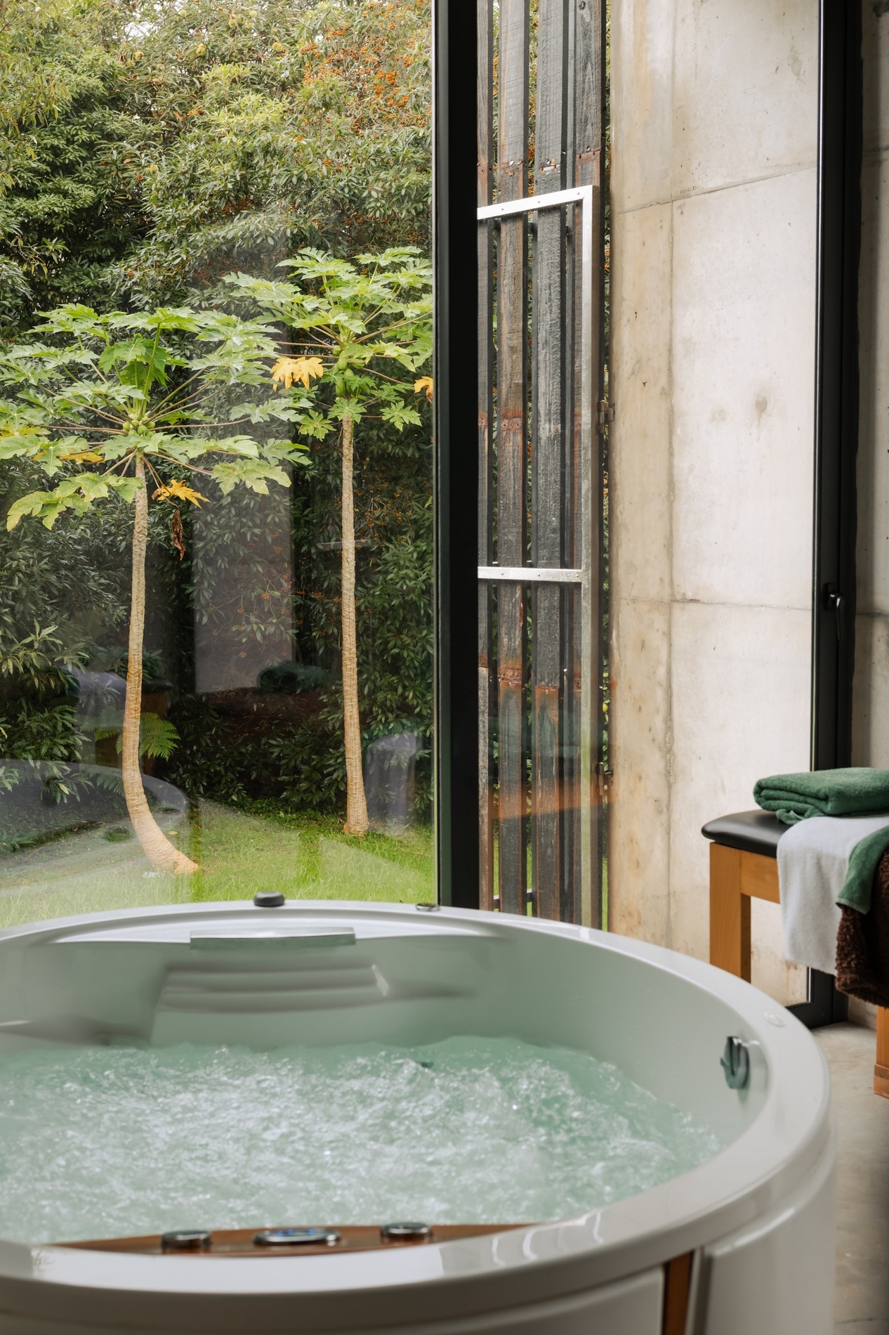 Banheira na sala de tratamentos dupla, no musgo spa