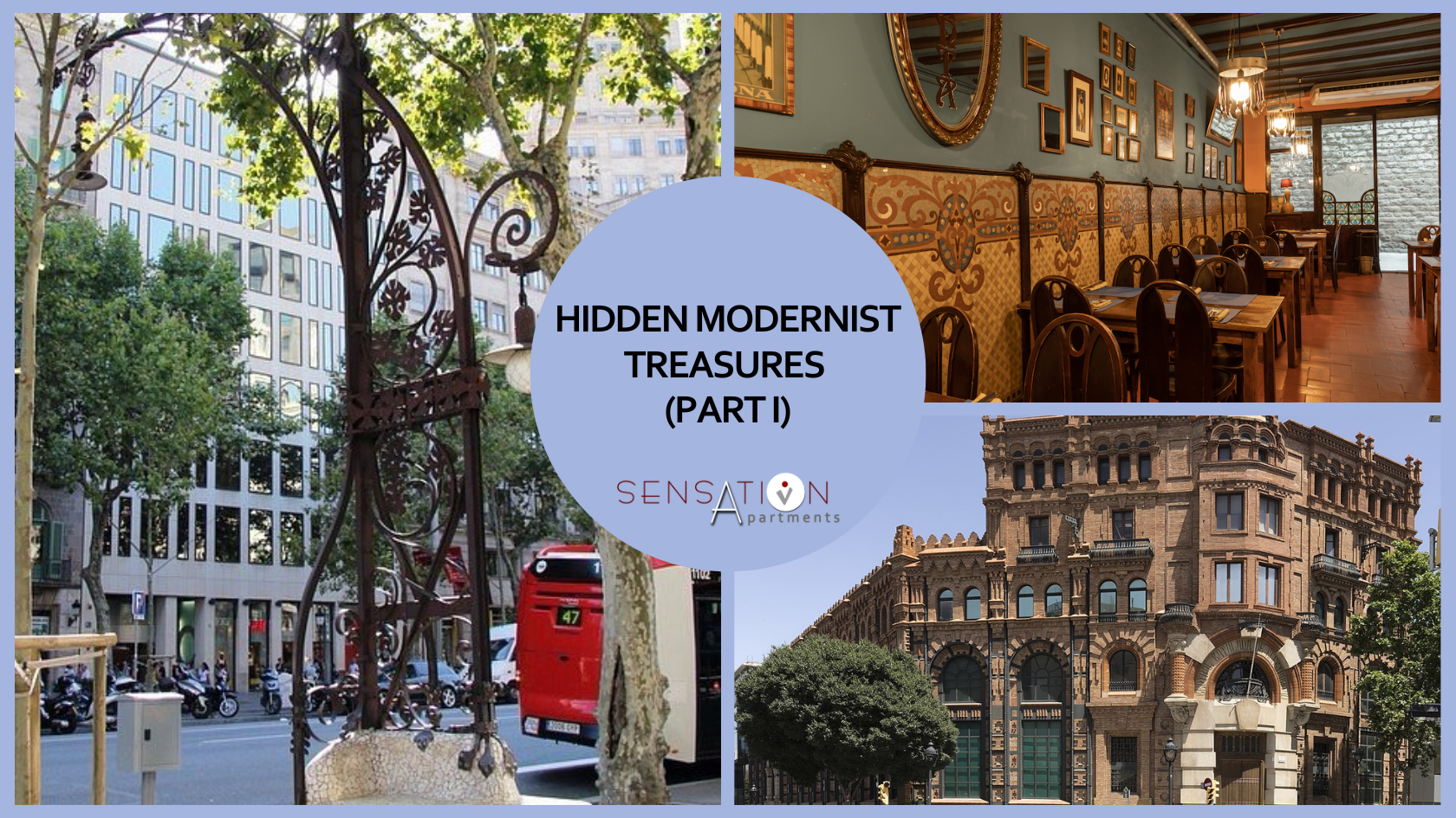 ein Collage aus Bildern mit dem Titel " versteckte modernistische Schätze "