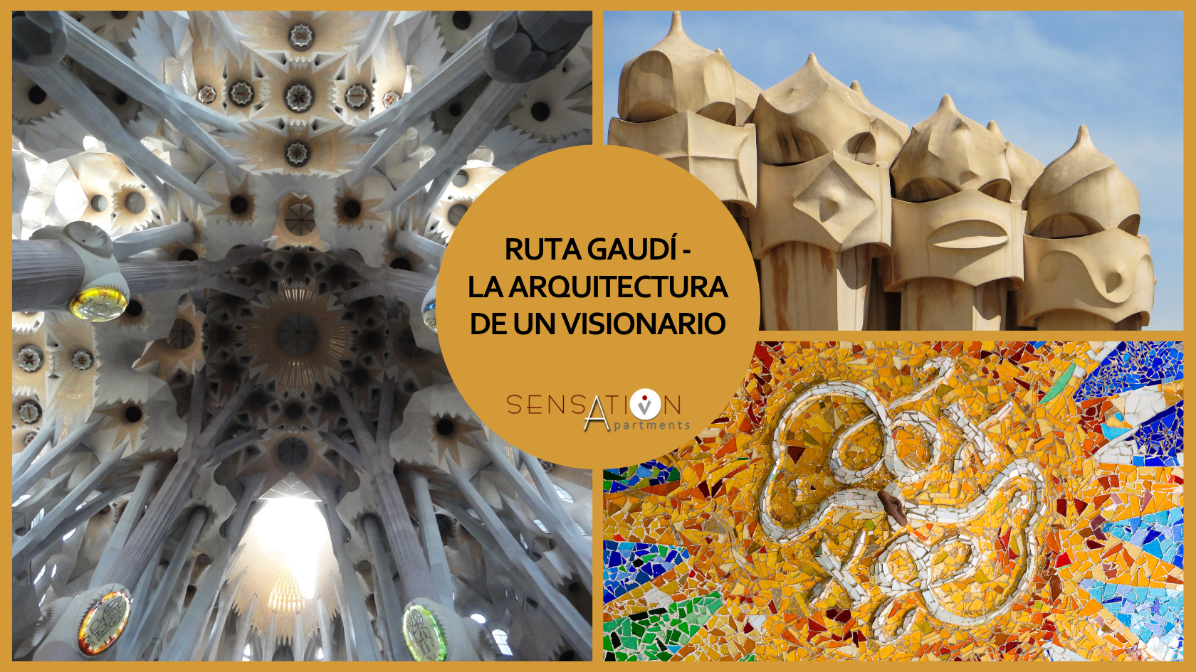 a poster for ruta gaudi la arquitectura de un visionario