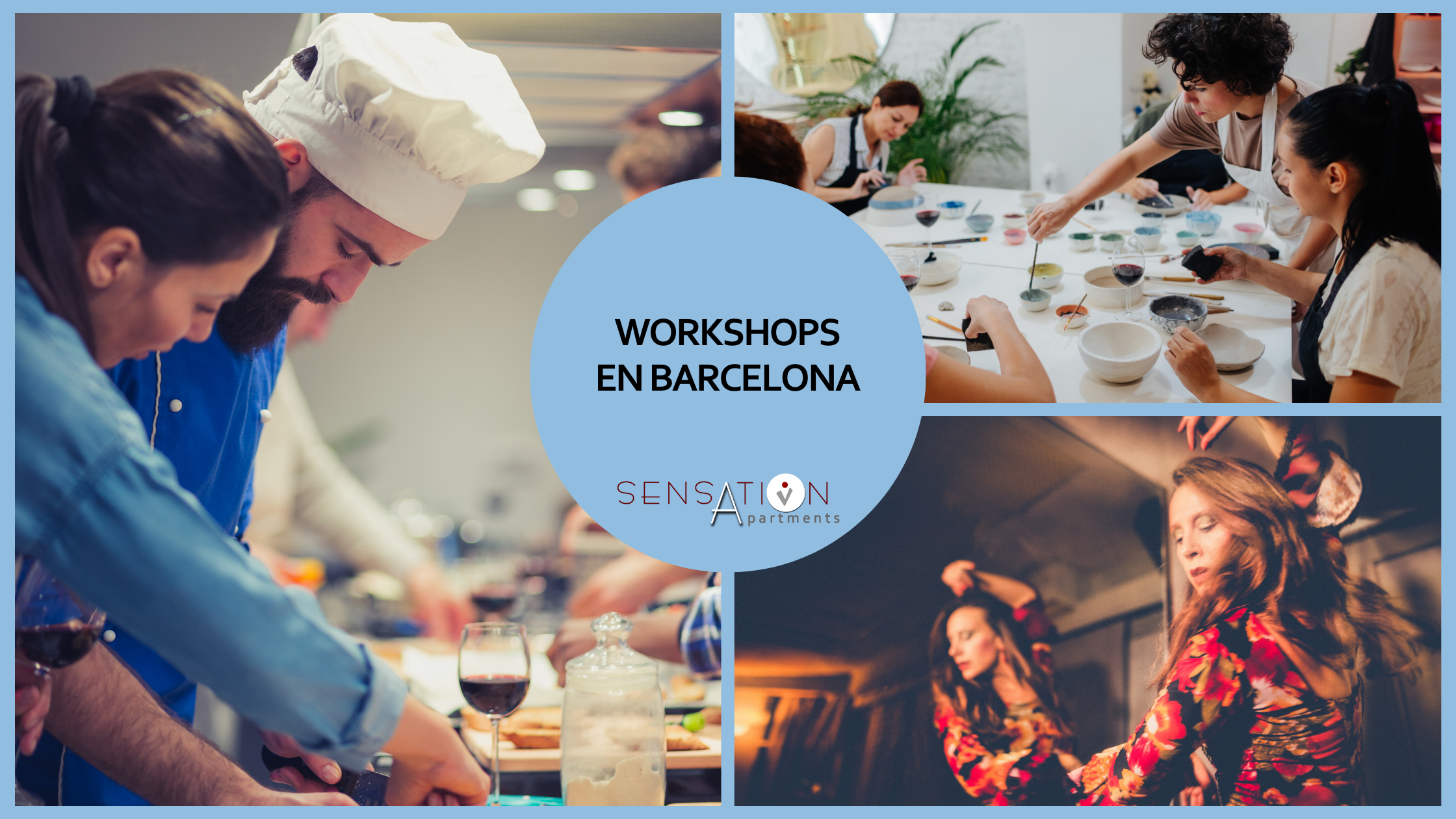 ein Collage aus Bildern mit dem Titel Workshops in barcelona