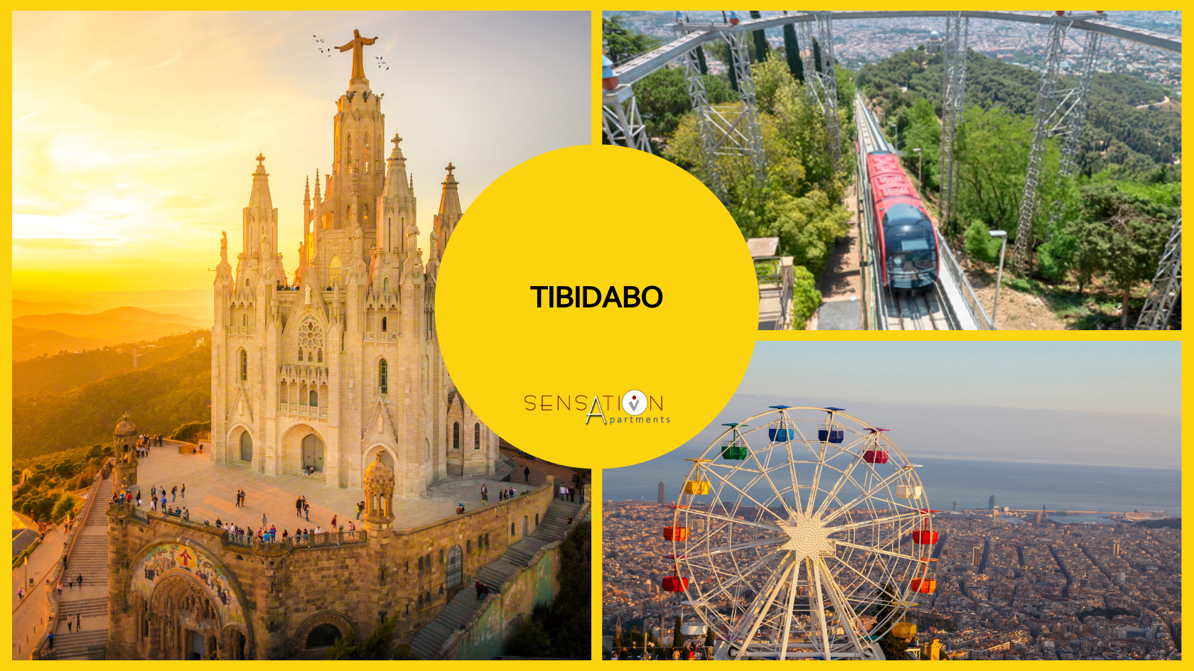 un collage d' images avec le mot tibidabo au milieu