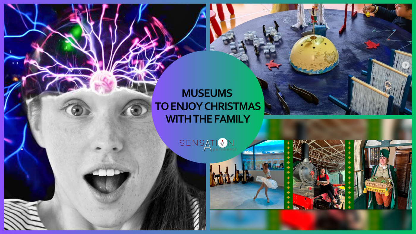 un collage d' images avec l' inscription musées pour profiter de noël avec la famille