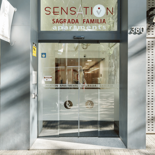 Entrance door to Sensation Sagrada Familia building