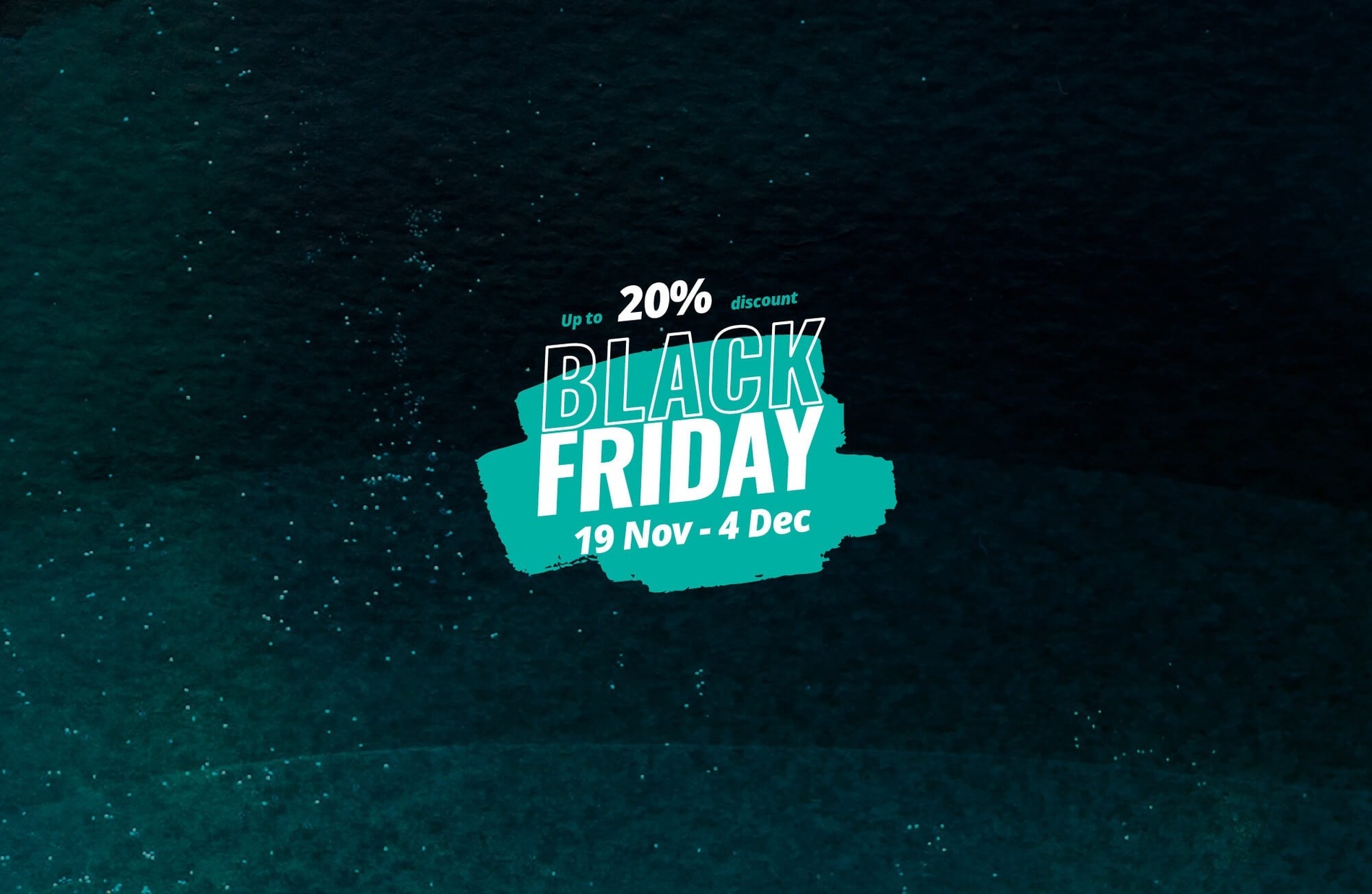 a black friday advertisement with a 20 % discount