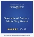 un cartel azul que dice serenade todos los suites - adultos solo resort