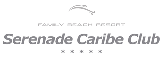 serenade caribe club family beach resort logo on a black background