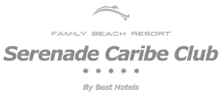 serenade caribe club family beach resort logo on a black background