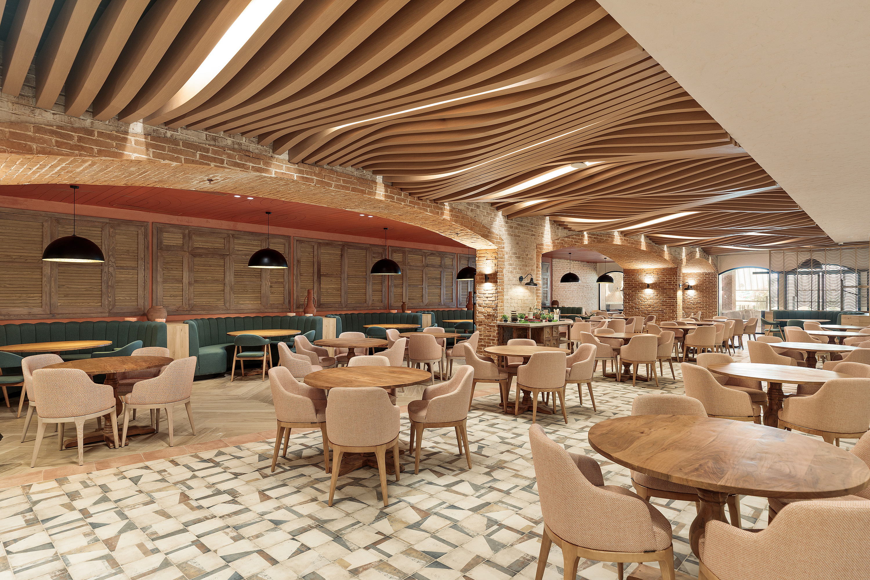 Modern design of La Nonna restaurant at Serenade Caribe Club.