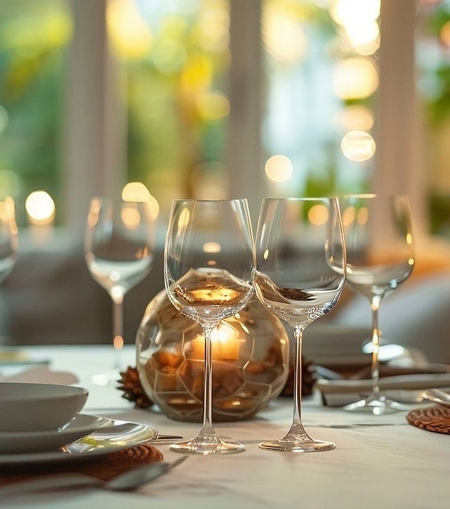 una mujer con un abrigo rojo con botones dorados está parada frente a una palmera