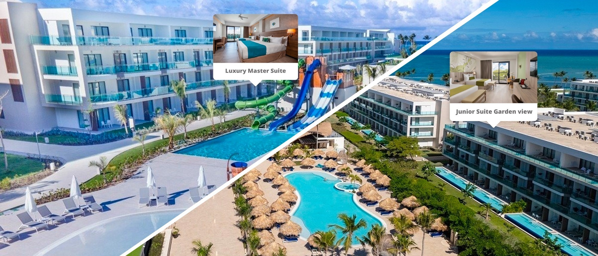 a hotel with a luxury master suite and a junior suite garden view