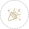 Icono de celebración y eventos festivos en Qhotels: Bahia Cadiz. Alegría y confeti.