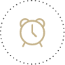 Icono de reloj despertador para horarios y servicios en Qhotels: Bahia Cadiz.