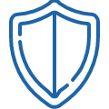 Icona scudo blu: sicurezza e protezione per la tua Smy: Corporativa.