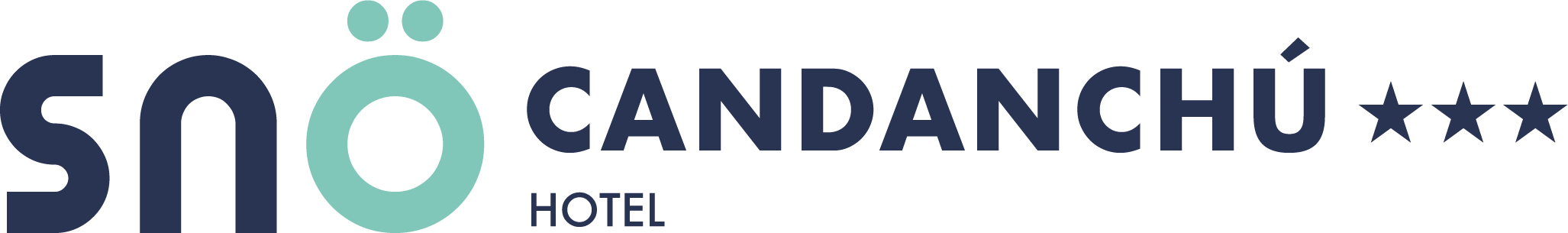 a blue and green logo for sno candanchu hotel