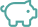 A pixel art image shows a blue piggy bank with a dark grey coin being inserted into its slot.