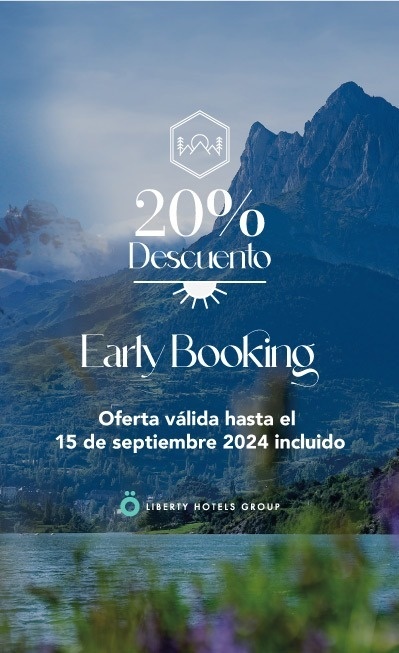 un cartel de 20 % de descuento para reservas tempranas